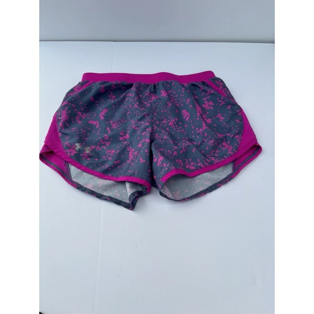 Under Armour Shorts‎ Women Size XS Pink Gray Athleisure Lined Running Gym Active